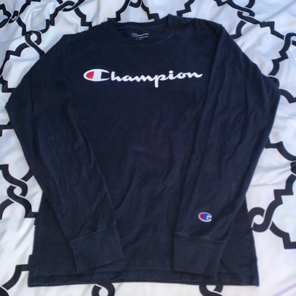Champion Navy Blue Long Sleeve Shirt